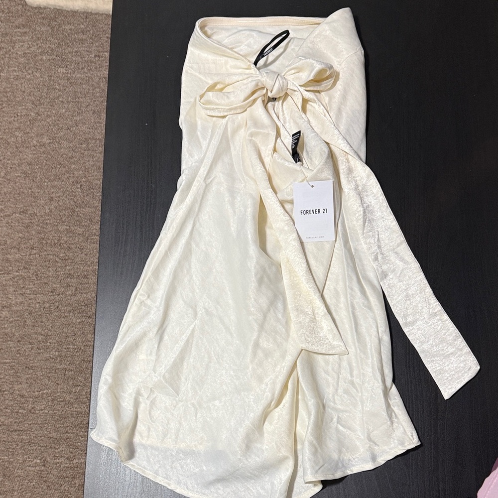 Forever 21 White Strapless A-Line Skirt